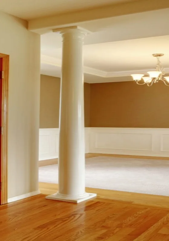 Bright home entryway with millwork trim