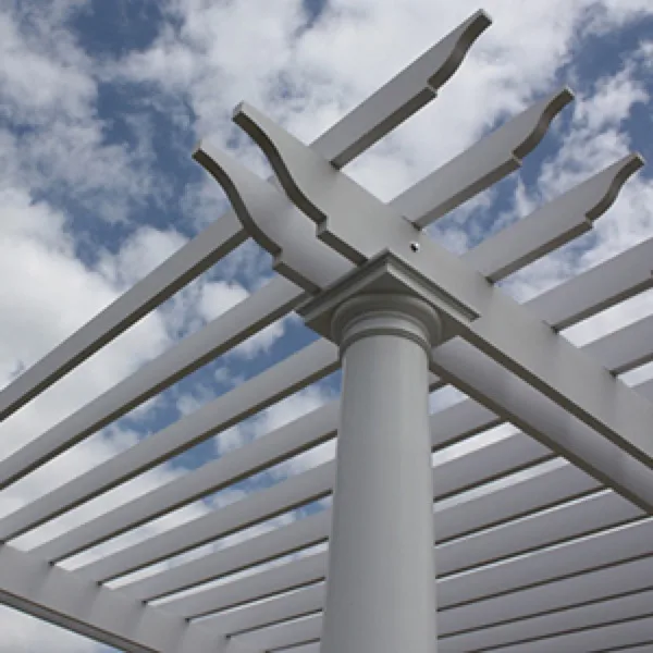 Outdoor pergola with decorative columns